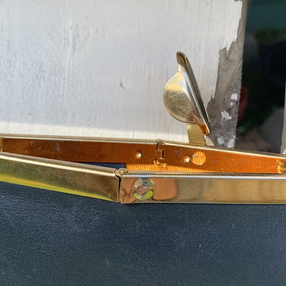 Vintage navy blue leather clutch ETRA - Picture 5 of 16